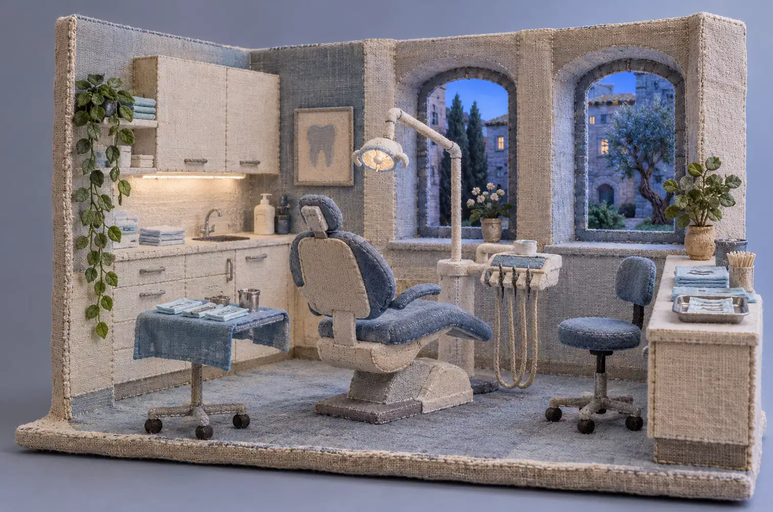 Illustration of dental practices and their working space