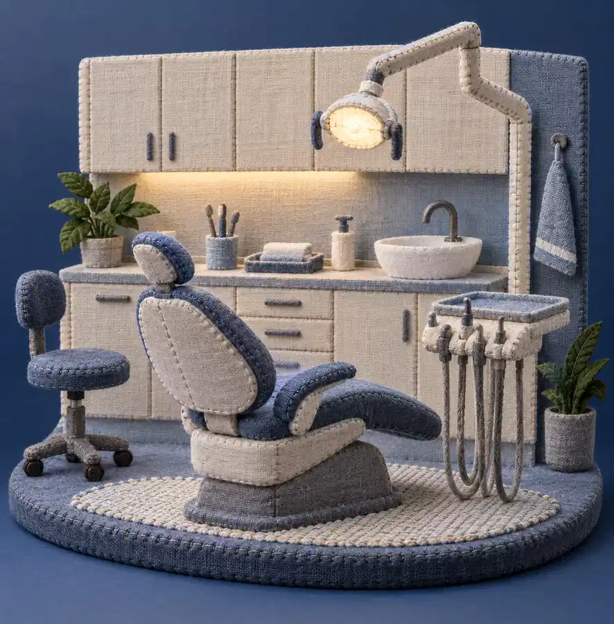 Illustration of dental practices equipment and workspace